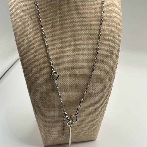 Brighton Silver Necklace with Clover and Feather Charms - Picture 8 of 8